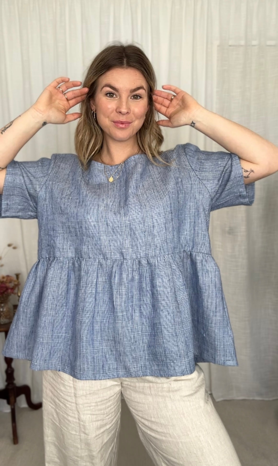 Blue Stripe Top - XL
