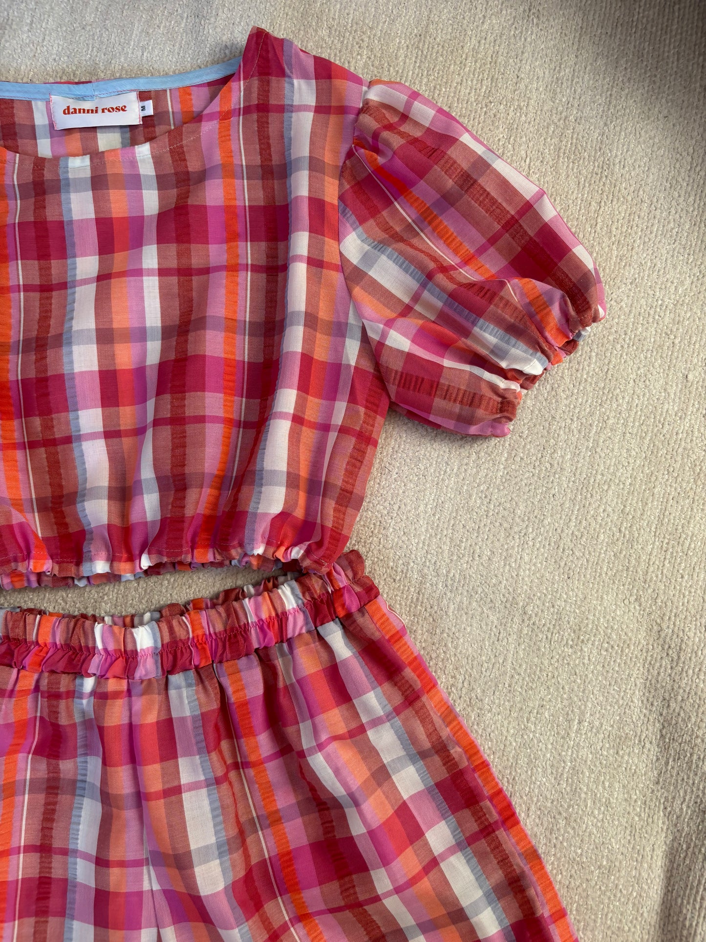 Pink Plaid Set - M