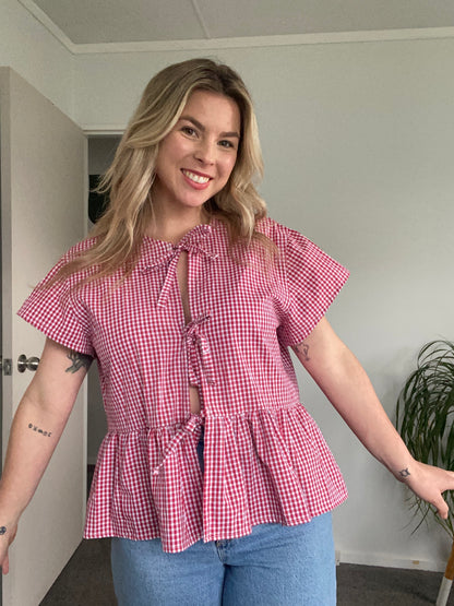 Lily Shirt: Pink Gingham