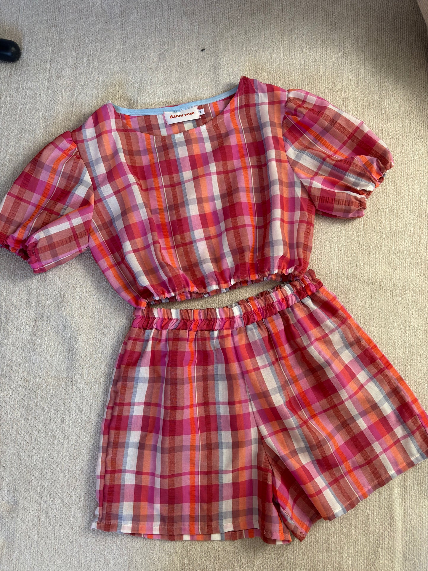 Pink Plaid Set - M